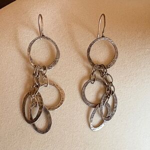 Silpada Silver Hammered Multi-Ring Dangle Earrings